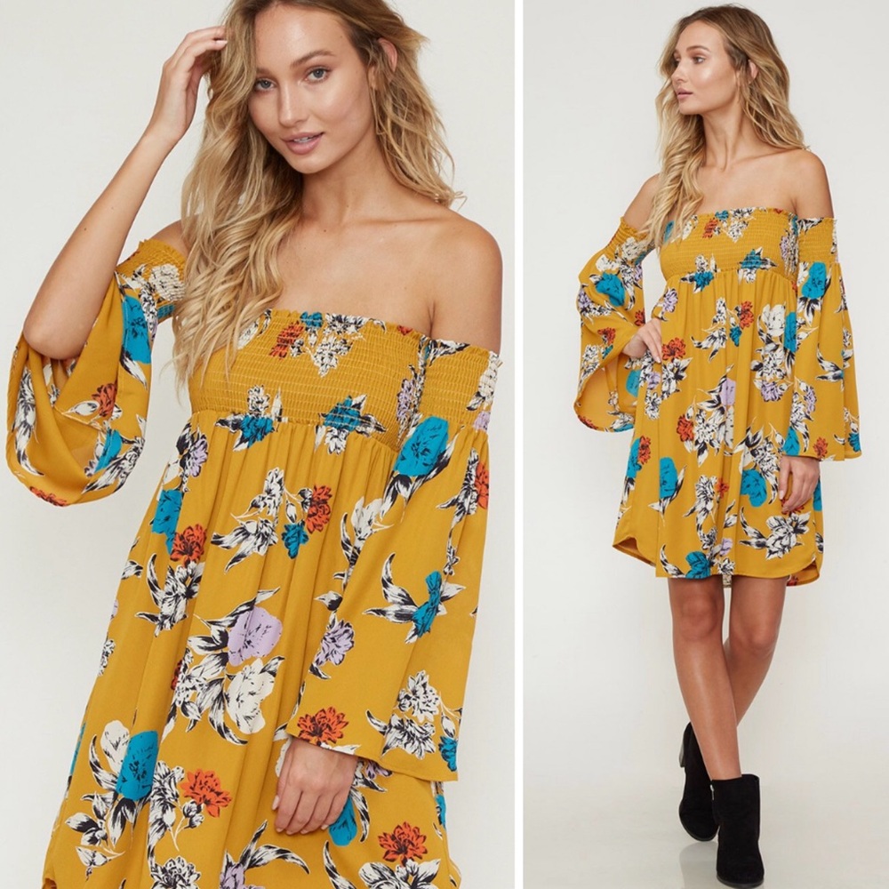 Off the shoulder floral print dress - Picture 4 of 8